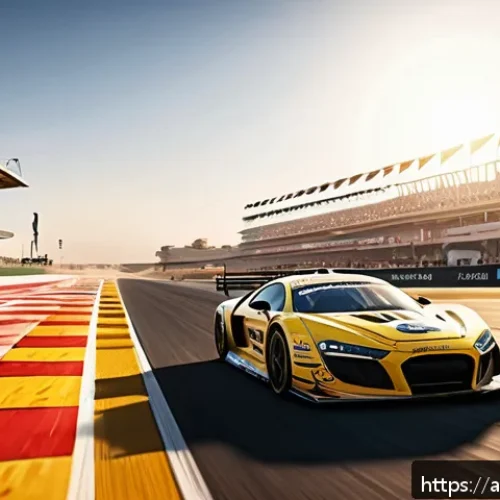 레이싱게임 속의 실제 브랜드 - A highly detailed racing video game scene featuring a realistic Middle Eastern race track inspired b...
